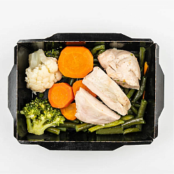 Куриная котлета с брокколи и пастой птитим (250г),